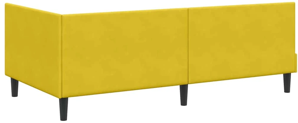 Lova Kampinė lovos konstrukcija Geltona 90 cm x 200 cm Aksomas