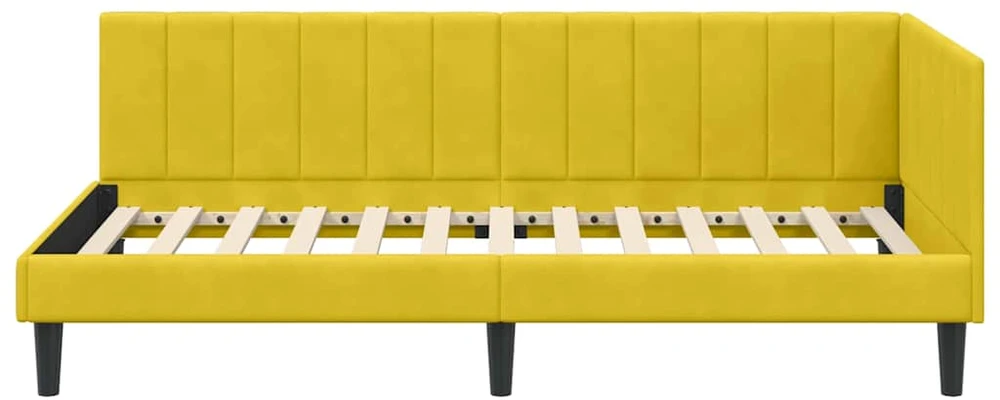 Lova Kampinė lovos konstrukcija Geltona 90 cm x 200 cm Aksomas