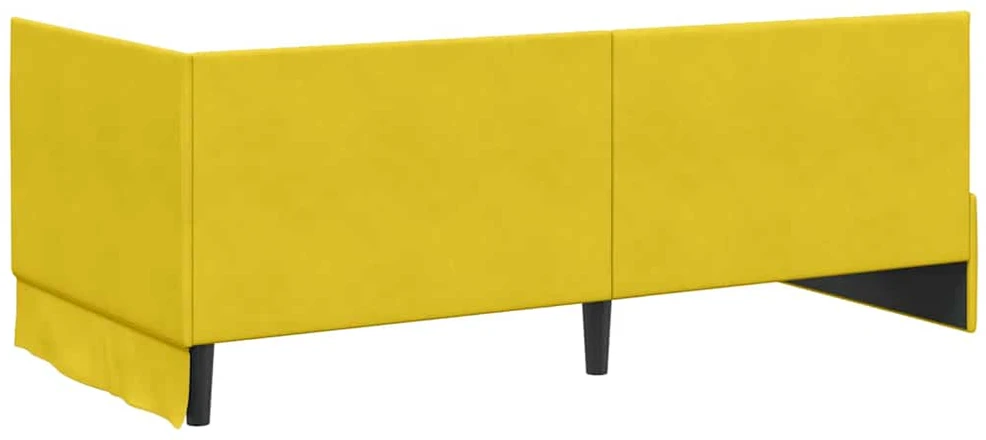 Lova Kampinė lovos konstrukcija Geltona 90 cm x 200 cm Aksomas