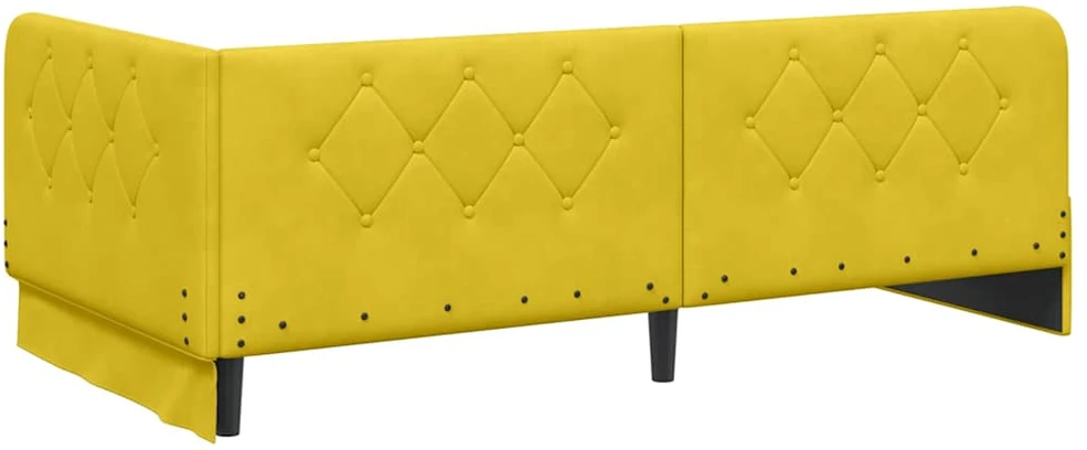 Lova Kampinė lovos konstrukcija Geltona 90 x 200 cm Aksomas