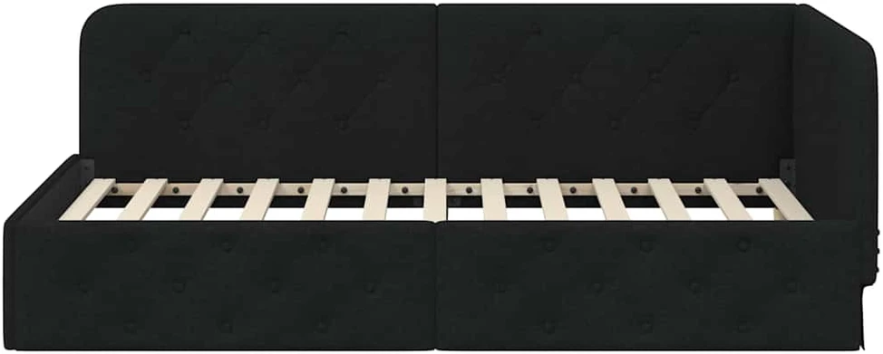 Lova Kampinė lovos konstrukcija Juodas 100 x 200 cm audinys