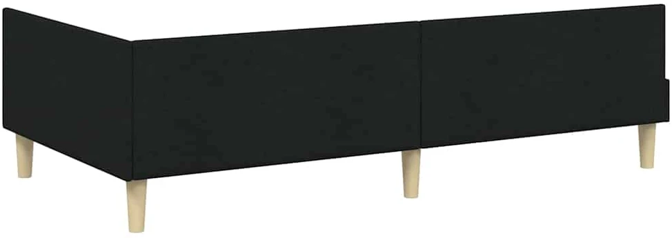 Lova Kampinė lovos konstrukcija Juodas 100 x 200 cm audinys