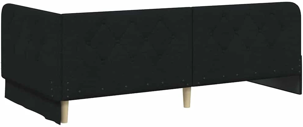 Lova Kampinė lovos konstrukcija Juodas 100 x 200 cm audinys