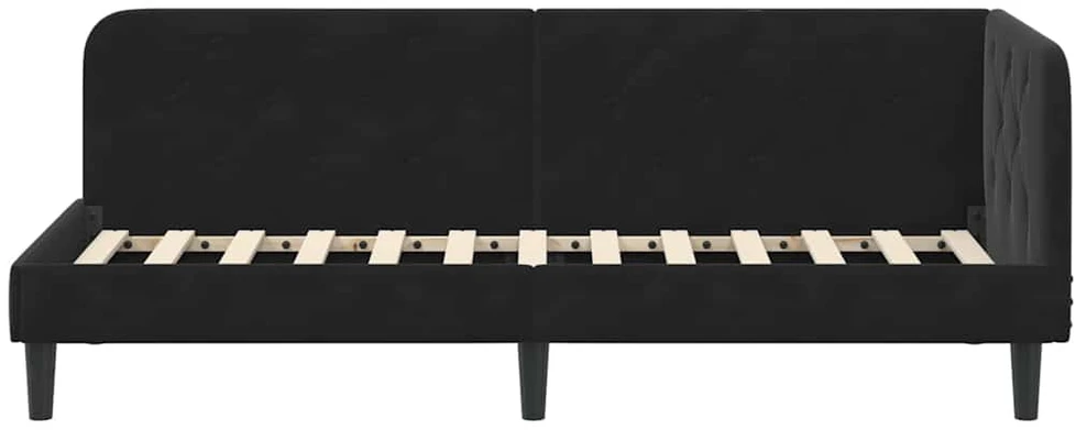 Lova Kampinė lovos konstrukcija Juodas 80 x 200 cm Aksomas