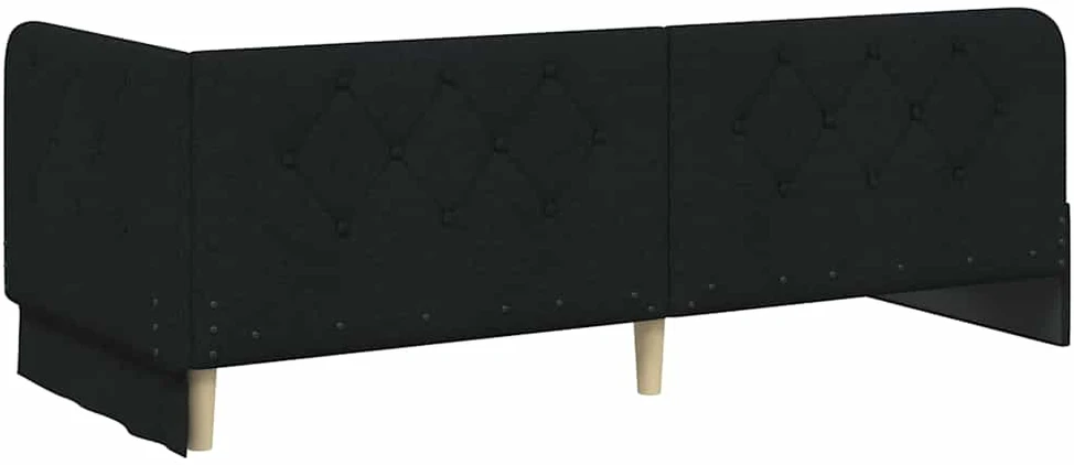 Lova Kampinė lovos konstrukcija Juodas 80 x 200 cm audinys