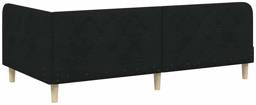 Lova Kampinė lovos konstrukcija Juodas 90 x 200 cm audinys