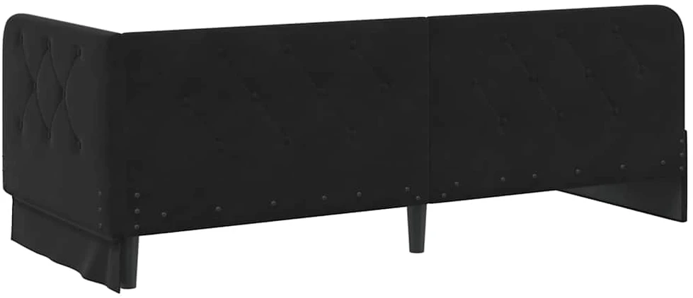 Lova Kampinė lovos konstrukcija Juodas 80 x 200 cm Aksomas