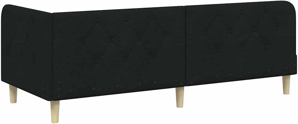 Lova Kampinė lovos konstrukcija Juodas 80 x 200 cm audinys
