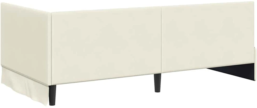 Lova Kampinė lovos konstrukcija Kreminė 100 cm x 200 cm Aksomas