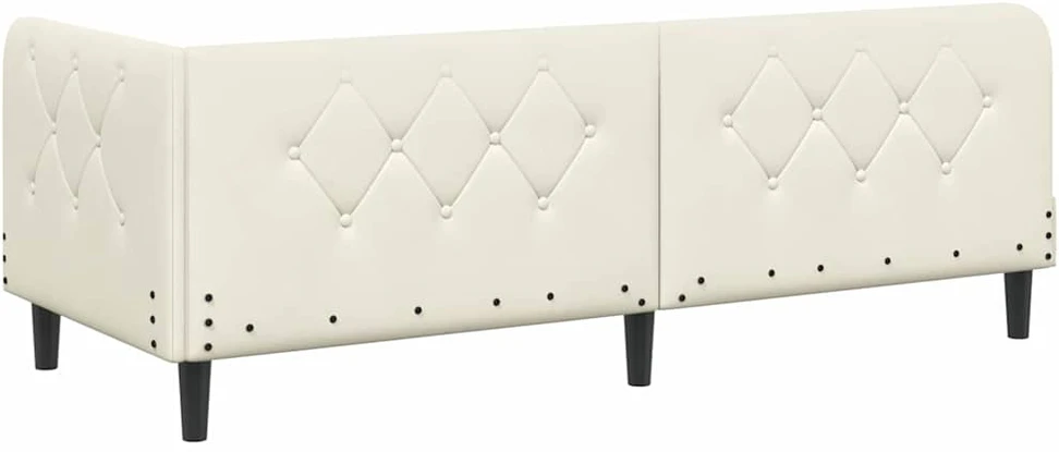 Lova Kampinė lovos konstrukcija Kreminė 80 x 200 cm Aksomas