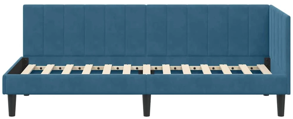 Lova Kampinė lovos konstrukcija Mėlyna 80 cm x 200 cm Aksomas