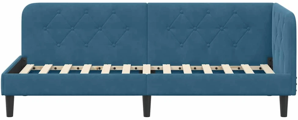 Lova Kampinė lovos konstrukcija Mėlyna 80 x 200 cm Aksomas