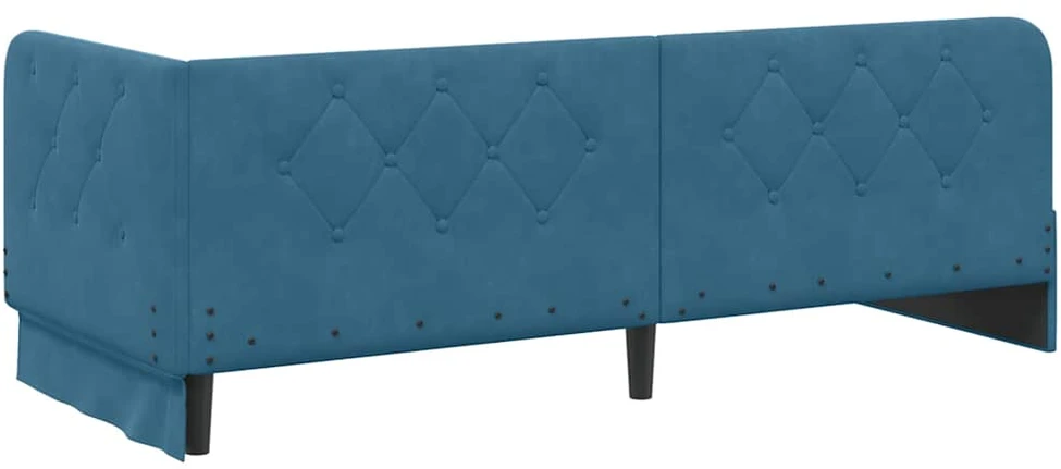 Lova Kampinė lovos konstrukcija Mėlyna 80 x 200 cm Aksomas