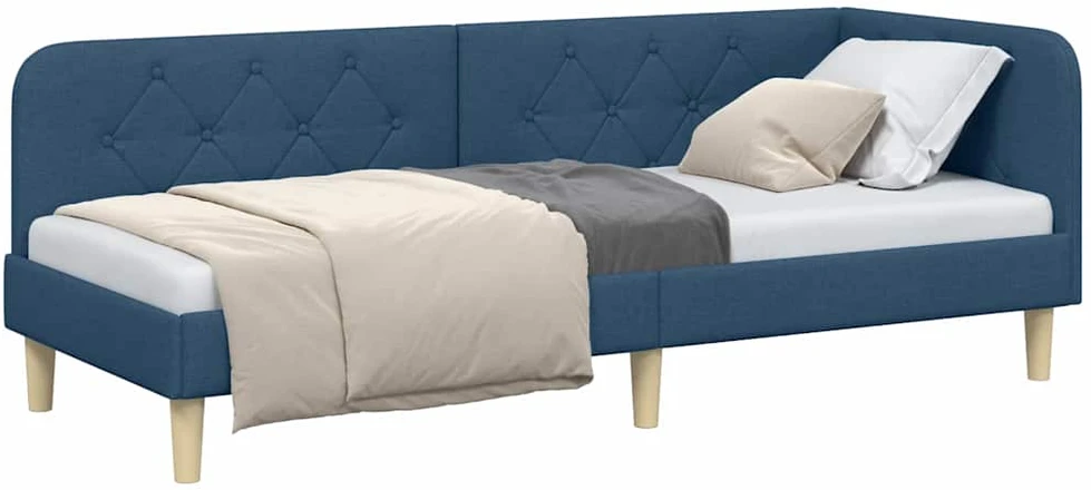 Lova Kampinė lovos konstrukcija Mėlyna 80 x 200 cm audinys