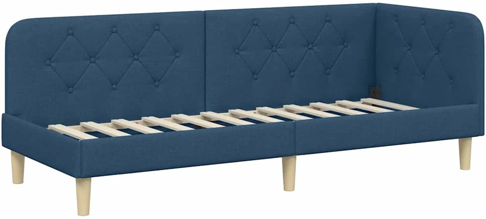 Lova Kampinė lovos konstrukcija Mėlyna 80 x 200 cm audinys