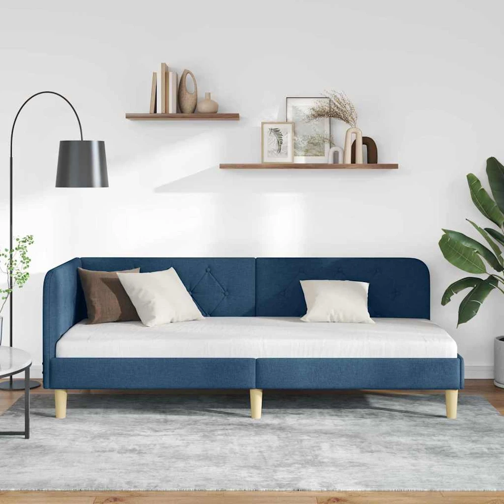 Lova Kampinė lovos konstrukcija Mėlyna 80 x 200 cm audinys