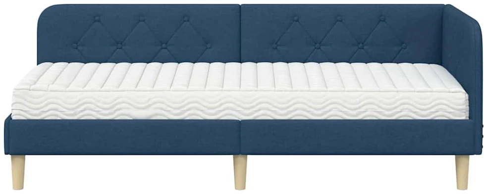 Lova Kampinė lovos konstrukcija Mėlyna 80 x 200 cm audinys