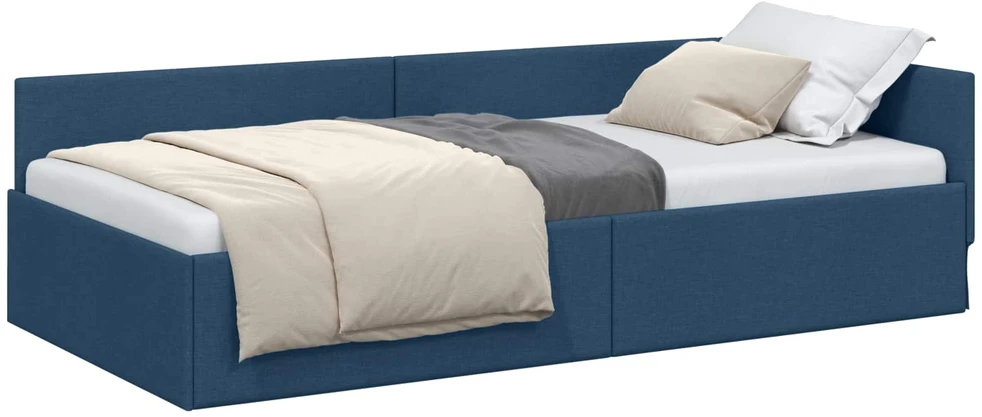 Lova Kampinė lovos konstrukcija Mėlyna 90 cm x 190 cm audinys