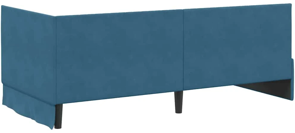 Lova Kampinė lovos konstrukcija Mėlyna 90 cm x 200 cm Aksomas