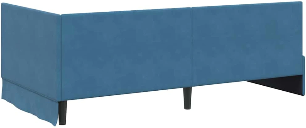 Lova Kampinė lovos konstrukcija Mėlyna 90 cm x 190 cm Aksomas