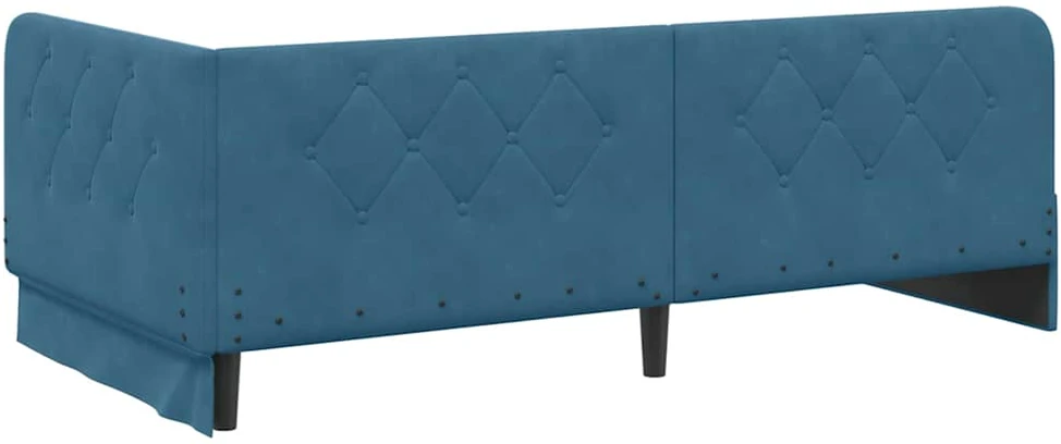 Lova Kampinė lovos konstrukcija Mėlyna 90 x 200 cm Aksomas
