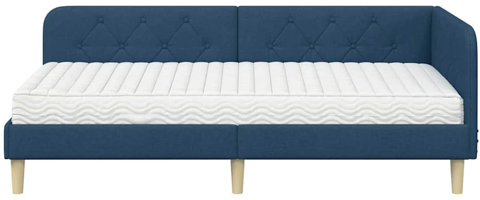Lova Kampinė lovos konstrukcija Mėlyna 90 x 200 cm audinys