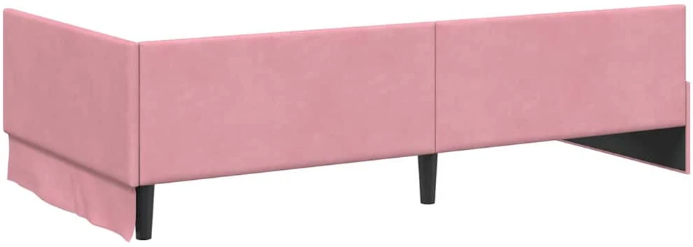 Lova Kampinė lovos konstrukcija Rožinė 80 cm x 200 cm Aksomas