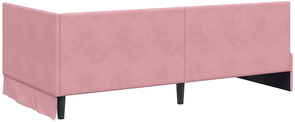 Lova Kampinė lovos konstrukcija Rožinė 90 cm x 190 cm Aksomas