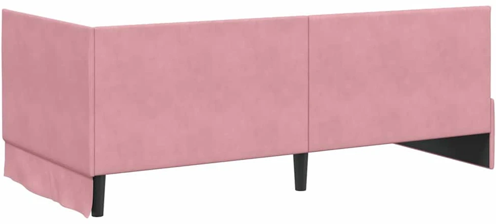 Lova Kampinė lovos konstrukcija Rožinė 90 cm x 200 cm Aksomas