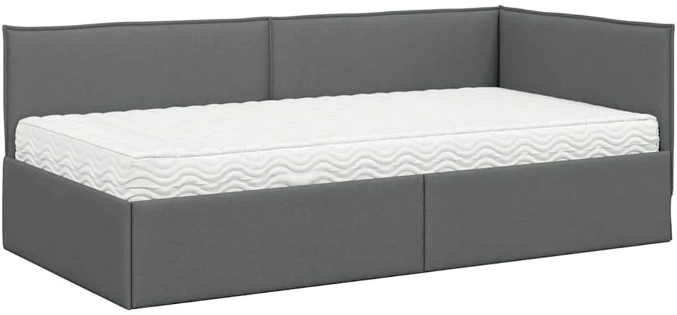 Lova Kampinė lovos konstrukcija su čiužiniu 2 vnt. Tamsiai pilka