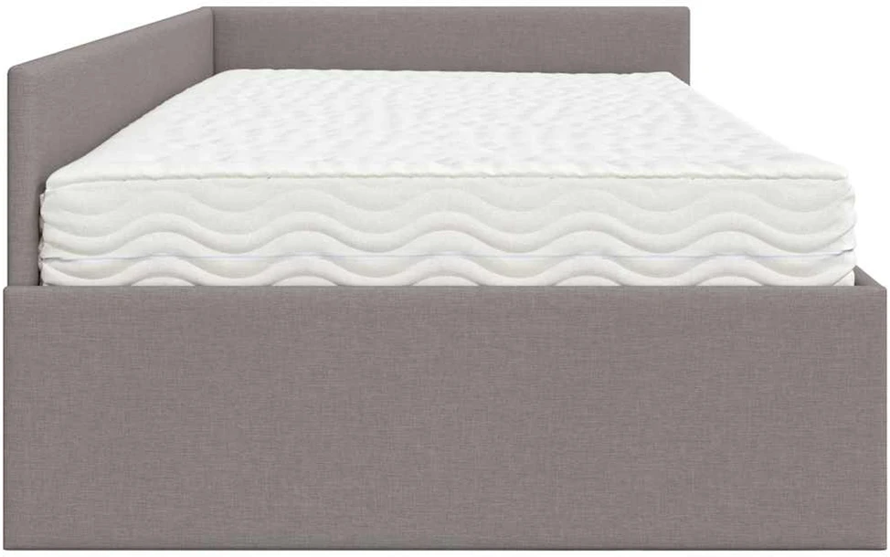Lova Kampinė lovos konstrukcija su čiužiniu Kita 2 pcs Taupe audinys