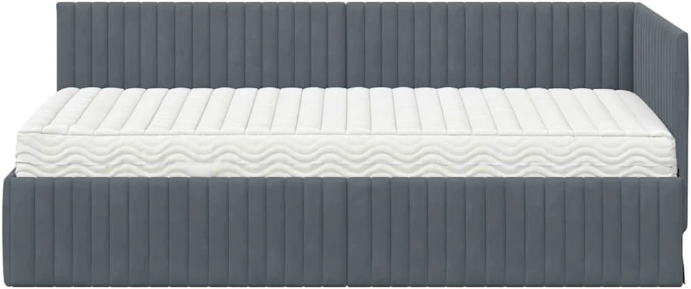 Lova Kampinė lovos konstrukcija su čiužiniu 2 vnt. Tamsiai pilka