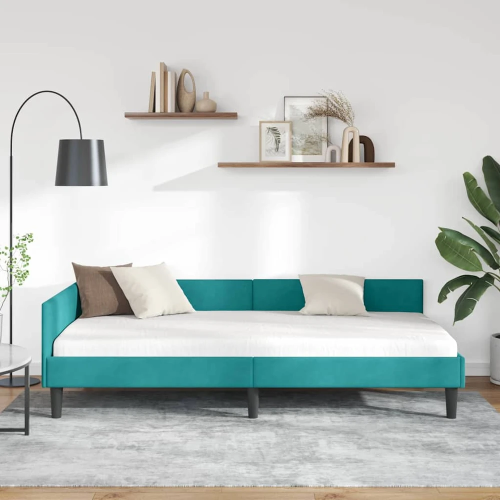 Lova Kampinė lovos konstrukcija Turkio 100 cm x 200 cm Aksomas