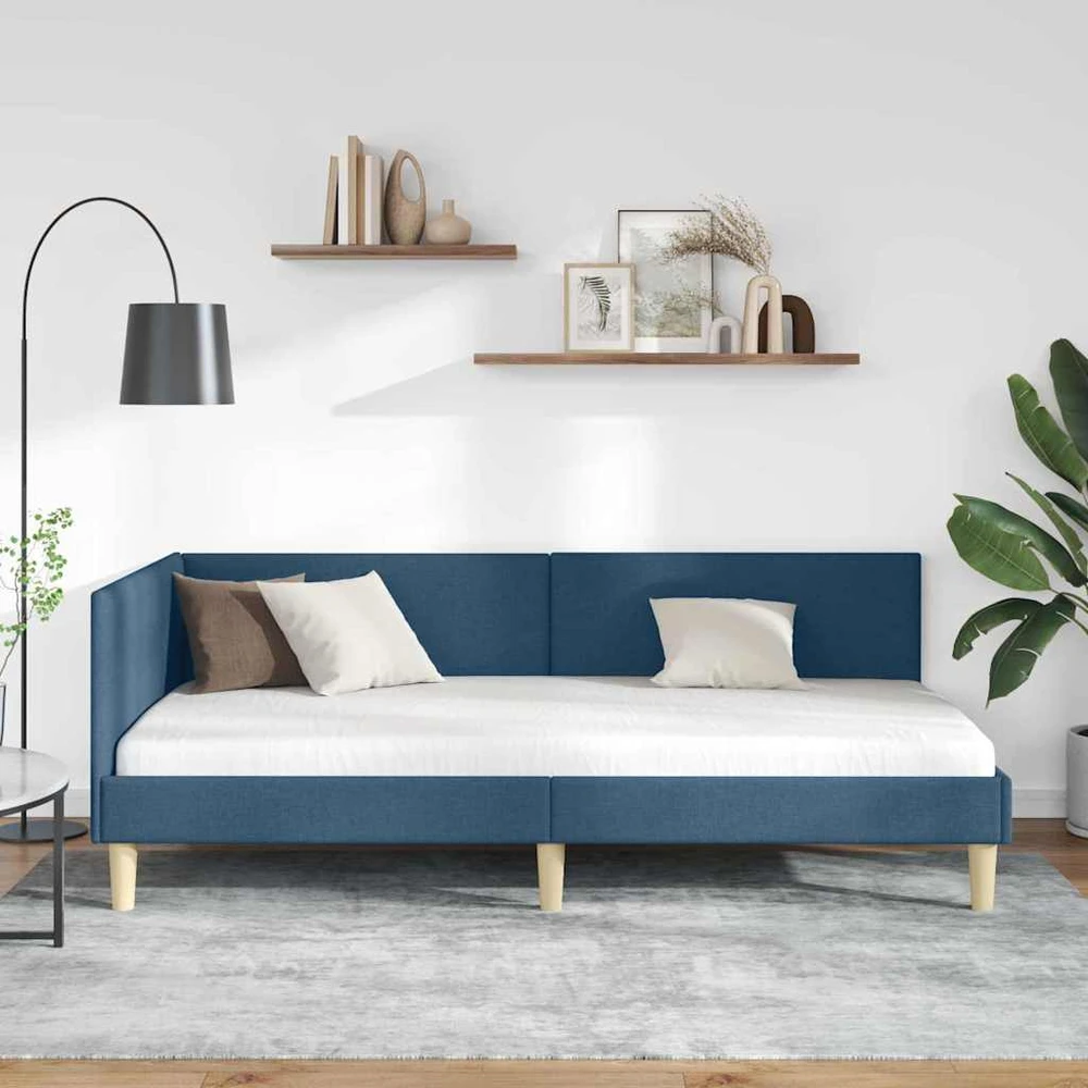 Lova Kampinė lovos konstrukcija su galvūgalio Mėlyna 90 cm x 200 cm