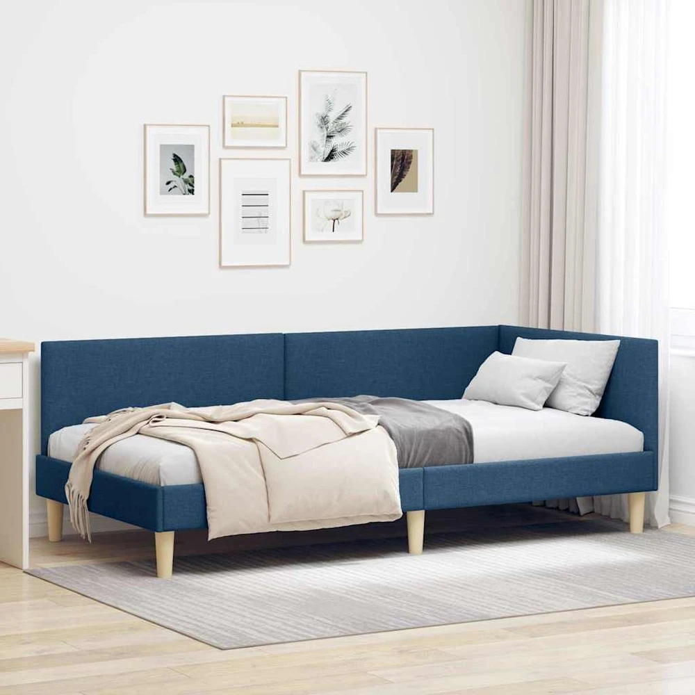 Lova Kampinė lovos konstrukcija su galvūgalio Mėlyna 80 cm x 200 cm