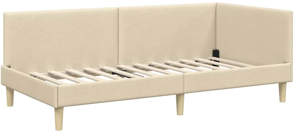 Lova Kampinė lovos konstrukcija su galvūgalio Kreminė 90 cm x 200 cm