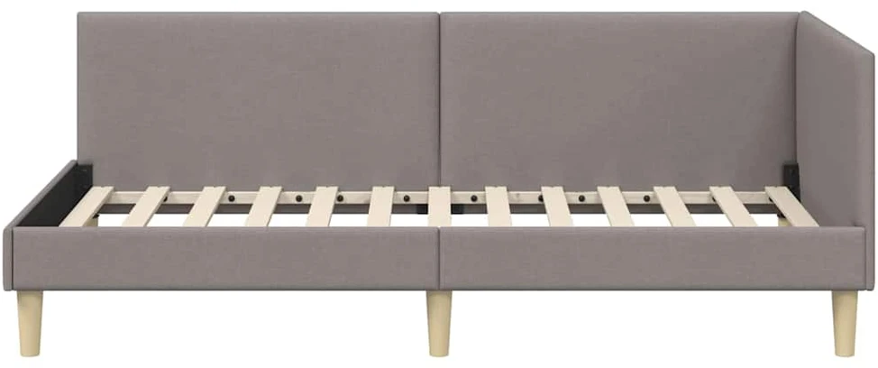 Lova Kampinė lovos konstrukcija su galvūgalio Taupe 90 cm x 190 cm