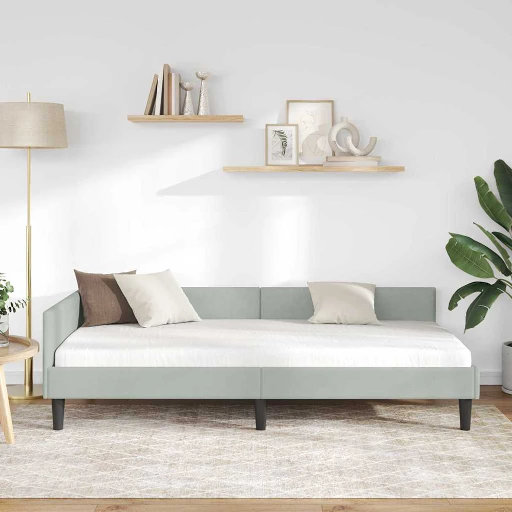 Lova Kampinė lovos konstrukcija Šviesiai pilka 80 cm x 200 cm