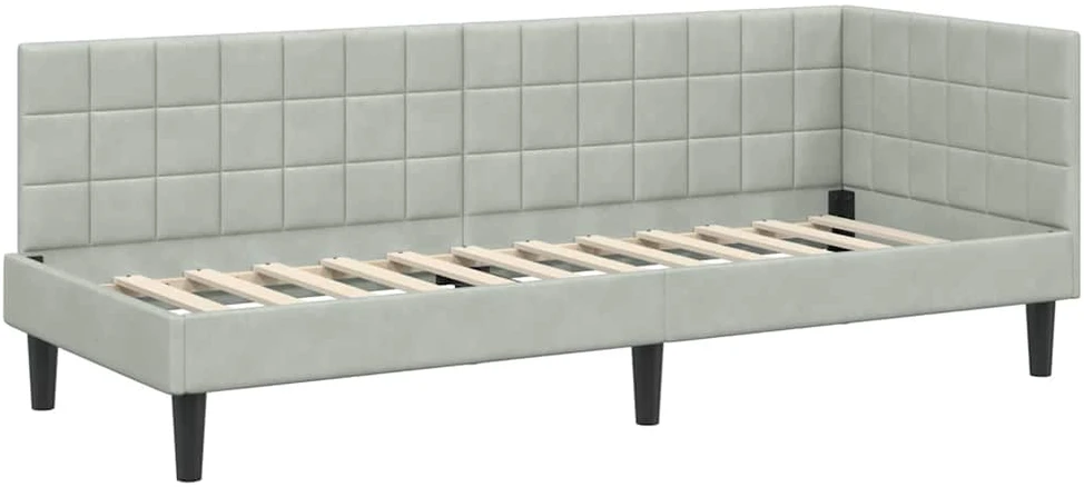 Lova Kampinė lovos konstrukcija Šviesiai pilka 80 cm x 200 cm