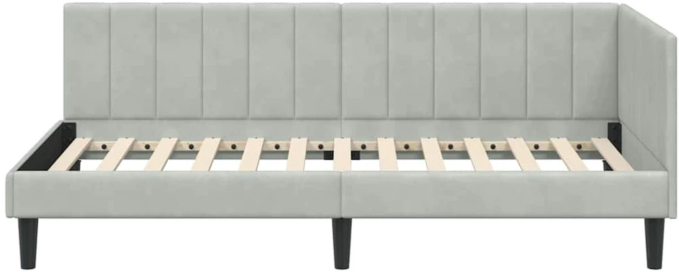 Lova Kampinė lovos konstrukcija Šviesiai pilka 90 cm x 200 cm