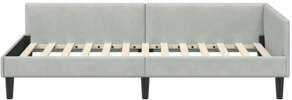 Lova Kampinė lovos konstrukcija Šviesiai pilka 90 cm x 200 cm