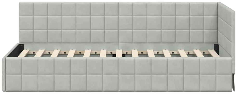 Lova Kampinė lovos konstrukcija Šviesiai pilka 80 cm x 200 cm