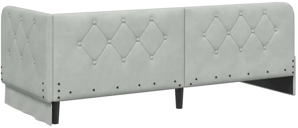 Lova Kampinė lovos konstrukcija Šviesiai pilka 80 x 200 cm Aksomas