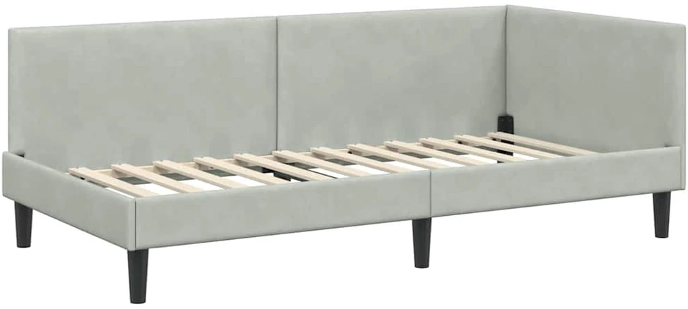 Lova Kampinė lovos konstrukcija Šviesiai pilka 80 cm x 200 cm