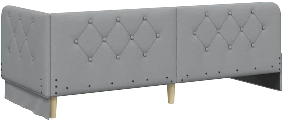 Lova Kampinė lovos konstrukcija Šviesiai pilka 80 x 200 cm audinys