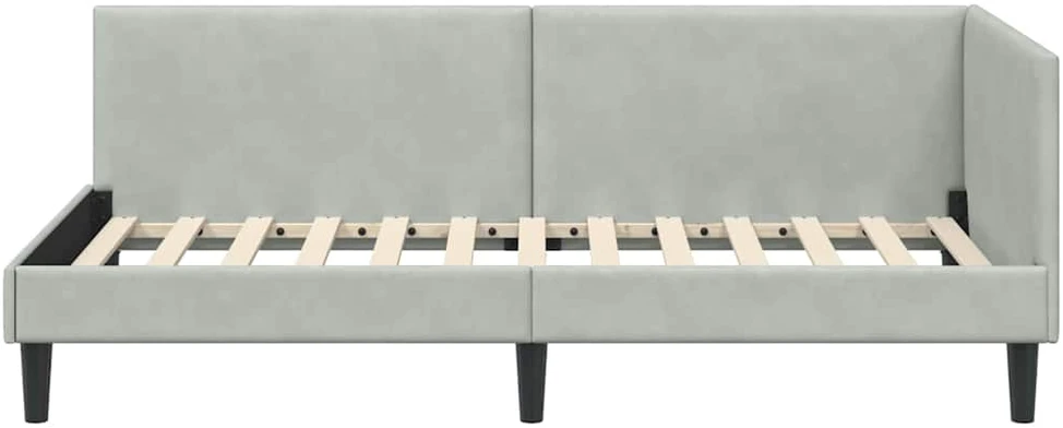 Lova Kampinė lovos konstrukcija Šviesiai pilka 90 cm x 200 cm