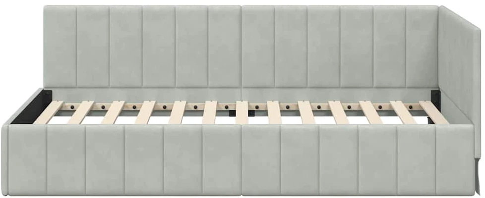 Lova Kampinė lovos konstrukcija Šviesiai pilka 90 cm x 200 cm
