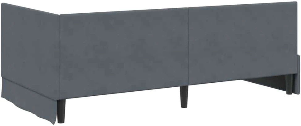Lova Kampinė lovos konstrukcija Tamsiai pilka 90 cm x 190 cm Aksomas