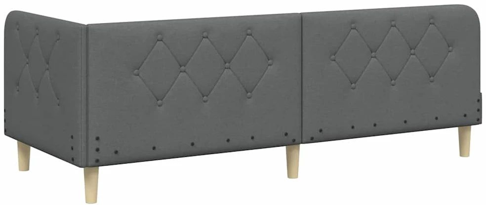 Lova Kampinė lovos konstrukcija Tamsiai pilka 80 x 200 cm audinys