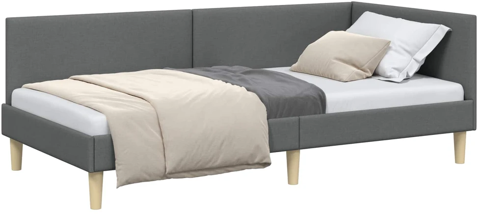 Lova Kampinė lovos konstrukcija Tamsiai pilka 90 cm x 190 cm